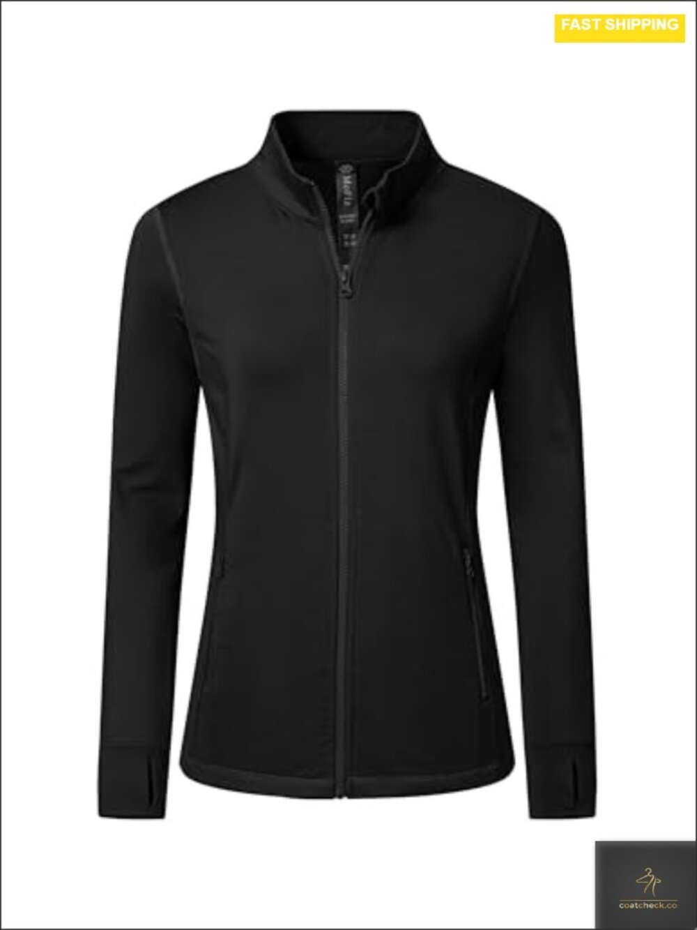 Women's Athletic Running Jacket UPF 50+ Fleece Lined Zip Up Long Sleeve